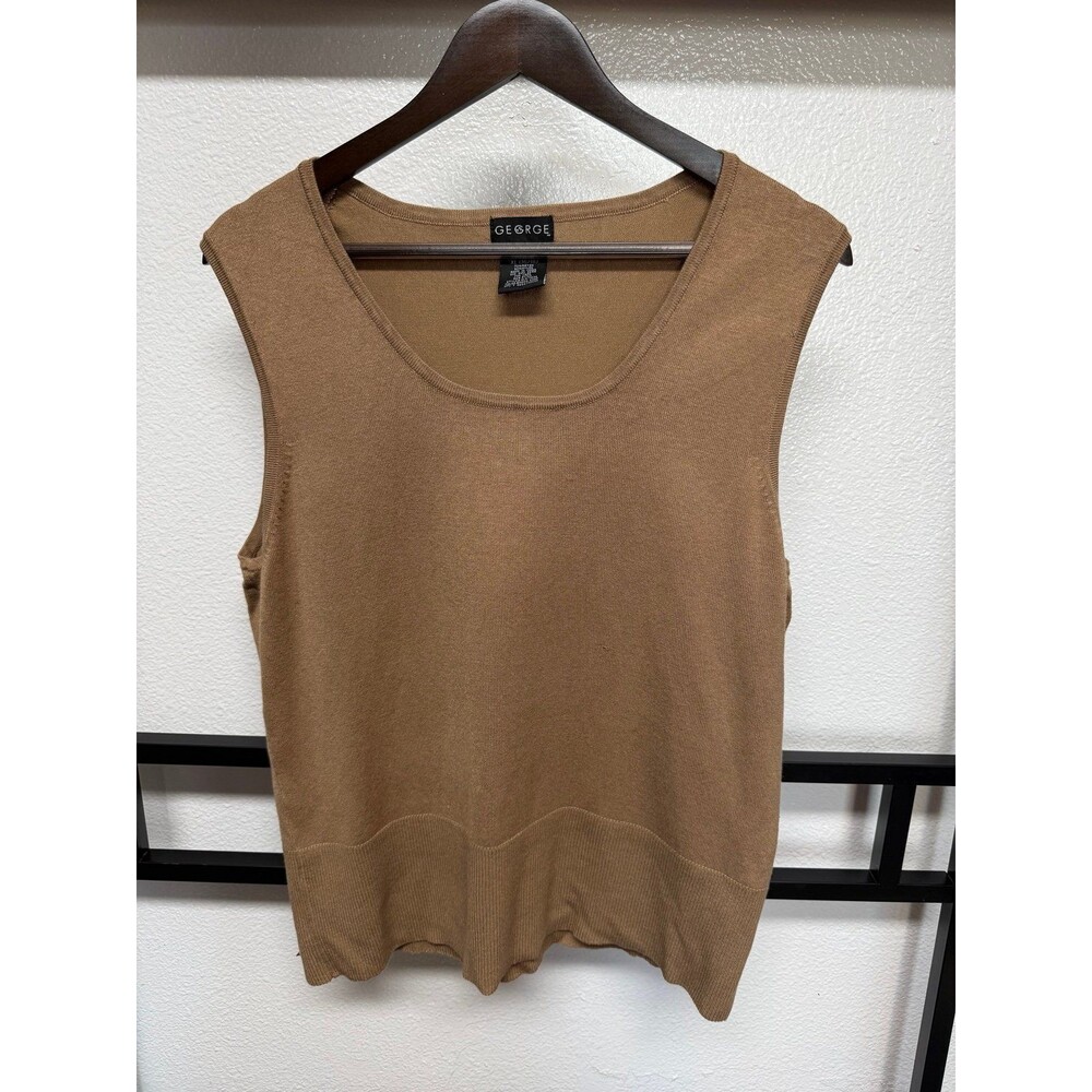 George khaki scoop-neck sleeveless Tan Sweater Vest women’s size XL
